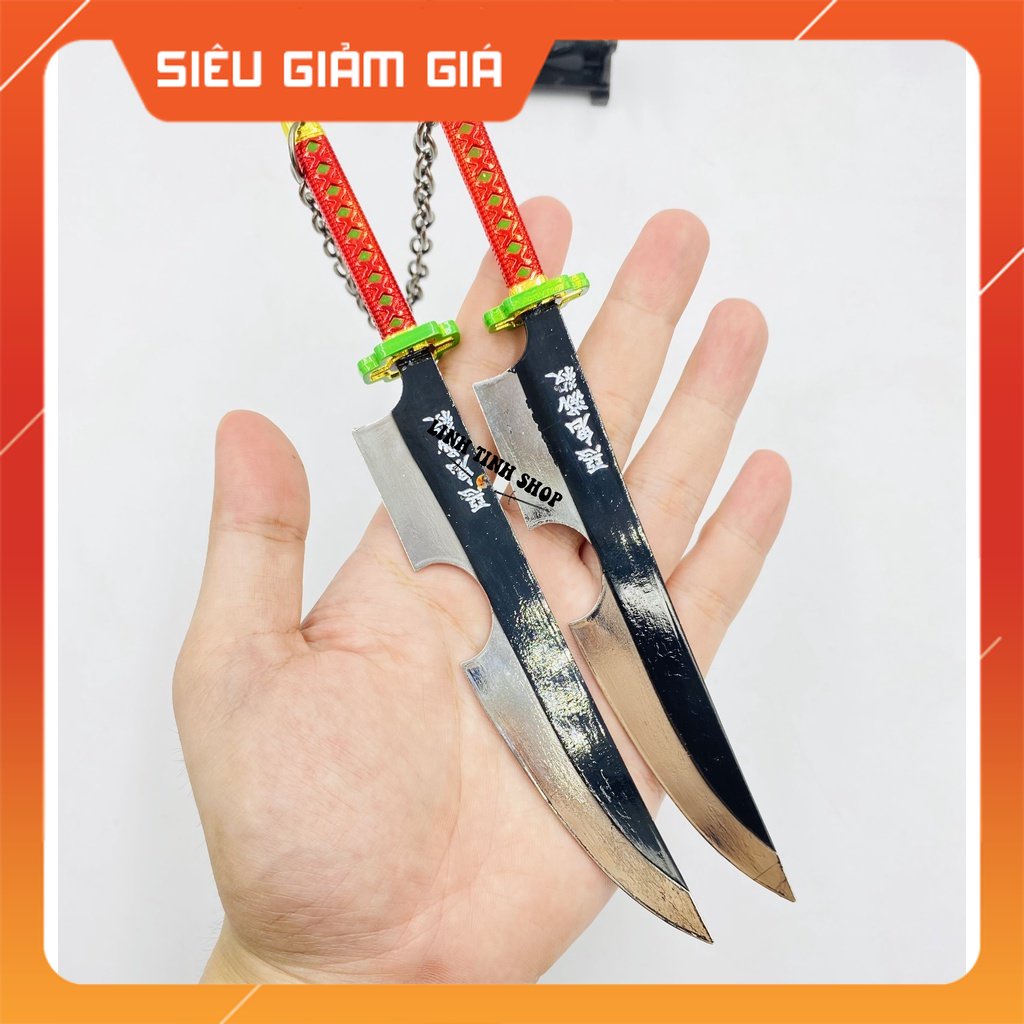 FREESHIP GIÁ RẺ NHẤT Móc khóa trưng bày cặp kiếm Âm Trụ Thanh Gươm Diệt Quỷ Kimetsu no yaiba