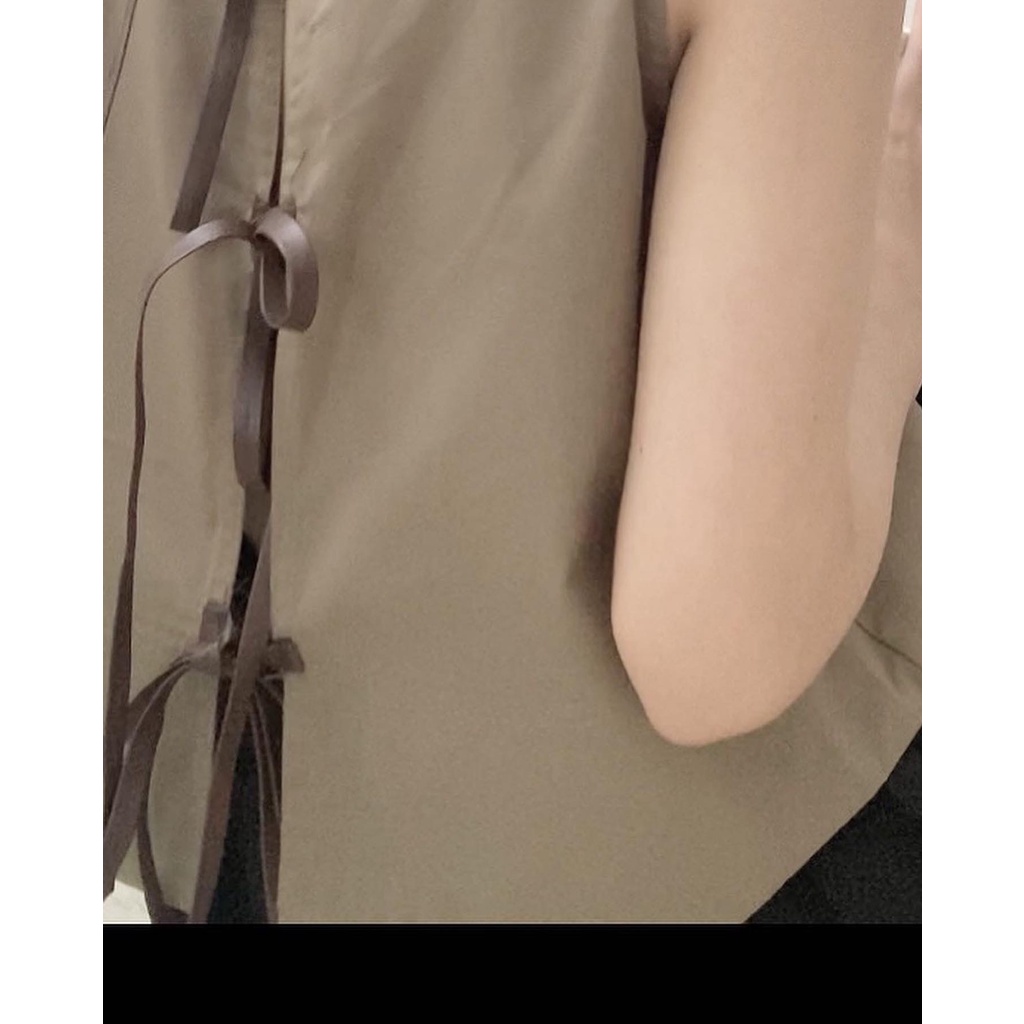 Áo kiểu croptop hở lưng thắt dây nơ cực hot , chất kaki dày dặn - immin.h