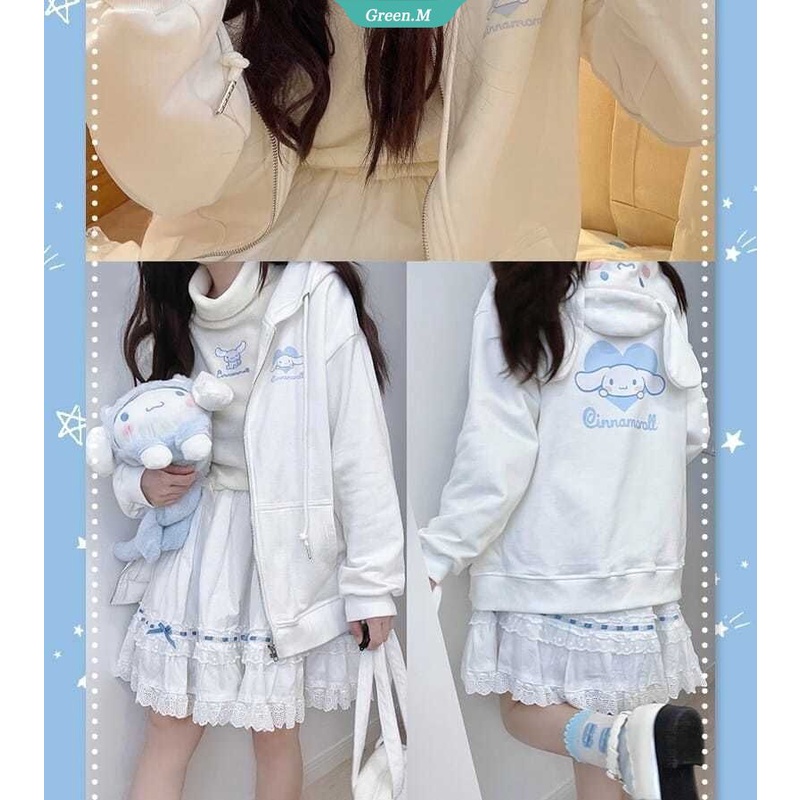 Sanrio Kuromi My Melody Áo Khoác Cardigan Cotton Y2k Kawaii Cinnamoroll Anime Cho Nữ