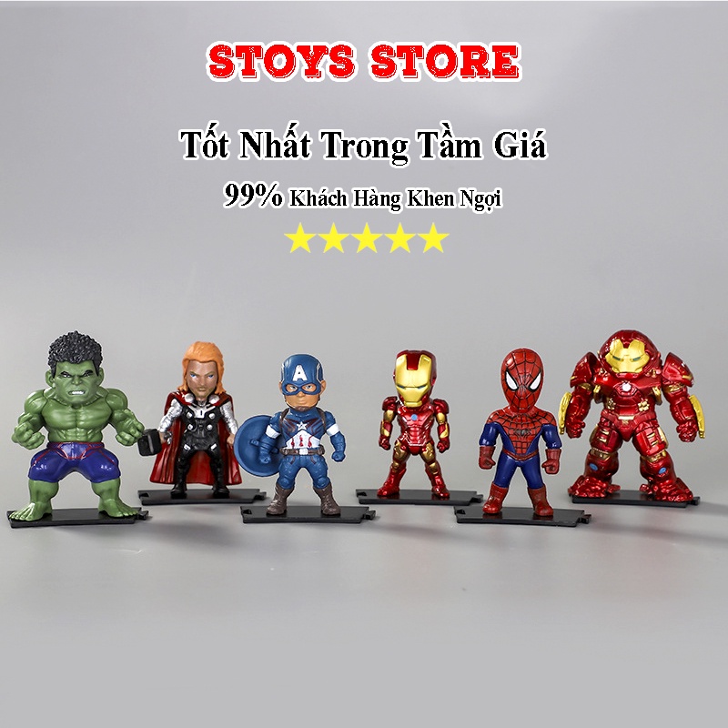 Mô Hình Marvel, Mô Hình Iron Man, Spider Man Nhựa Cao Cấp Siêu Đẹp 9cm Stoys