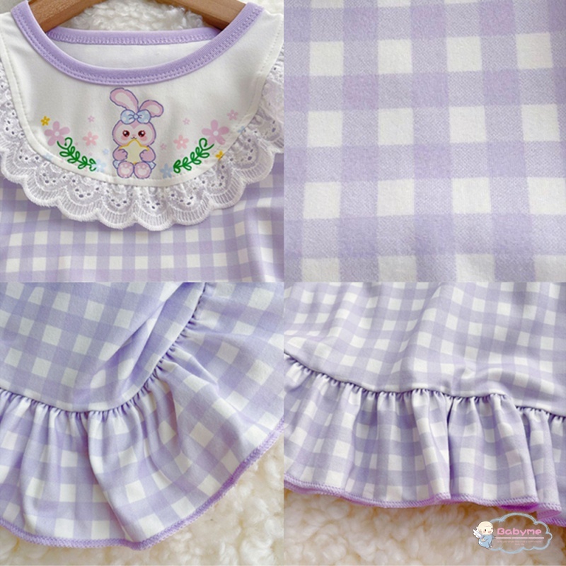 Bộ Đồ Ngủ 2 Món Áo + Quần Dài In Họa Tiết Caro Dễ Thương Thoải Mái Thân Thiện Với Da Cho Bé Gái