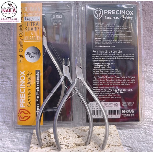 Kềm da Inox Precinox-G503-1 lưỡi gà-16 chuyên dụng cho nail