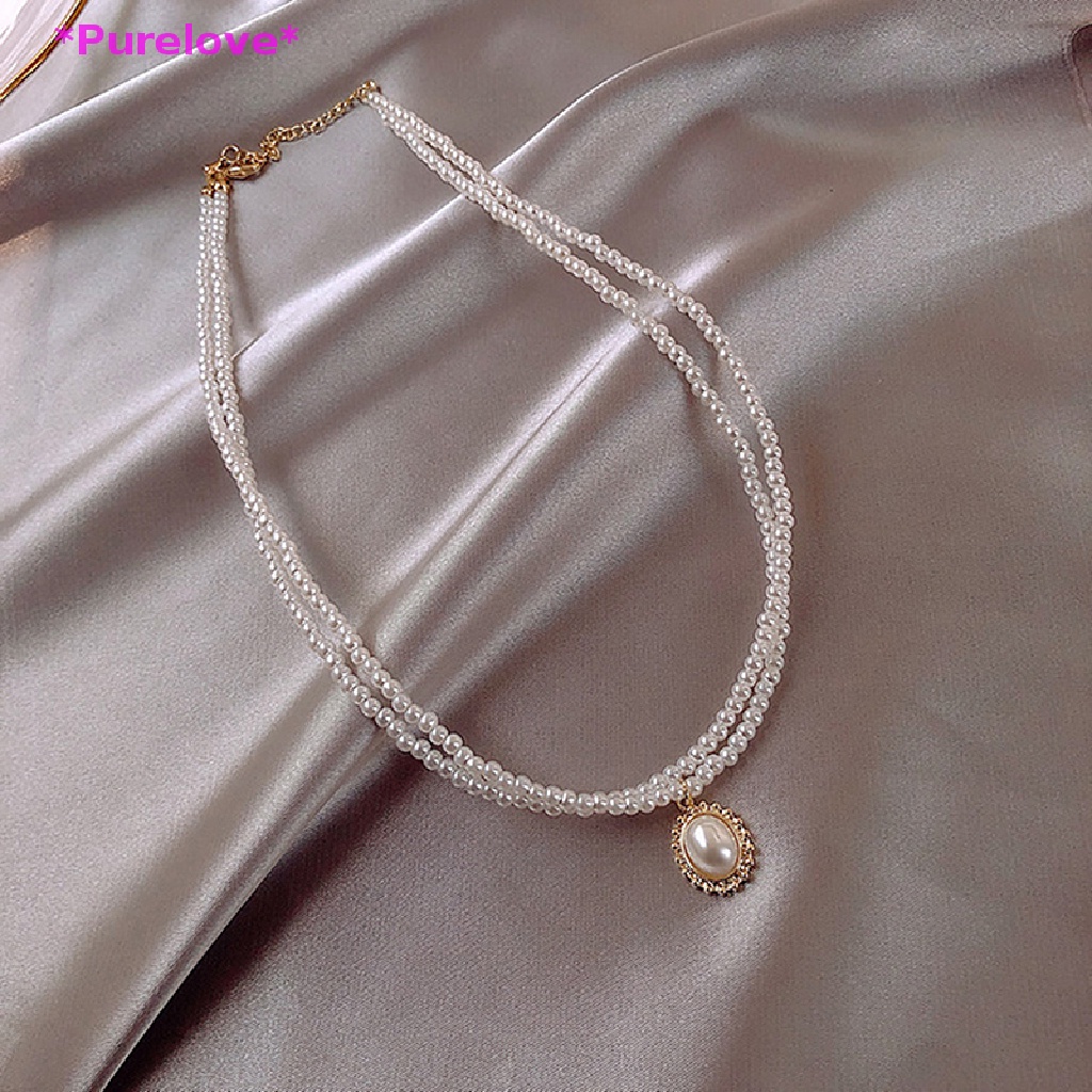 Vòng Cổ Choker Hai Lớp Đính Ngọc Trai Thanh Lịch Dành Cho Nữ Mới