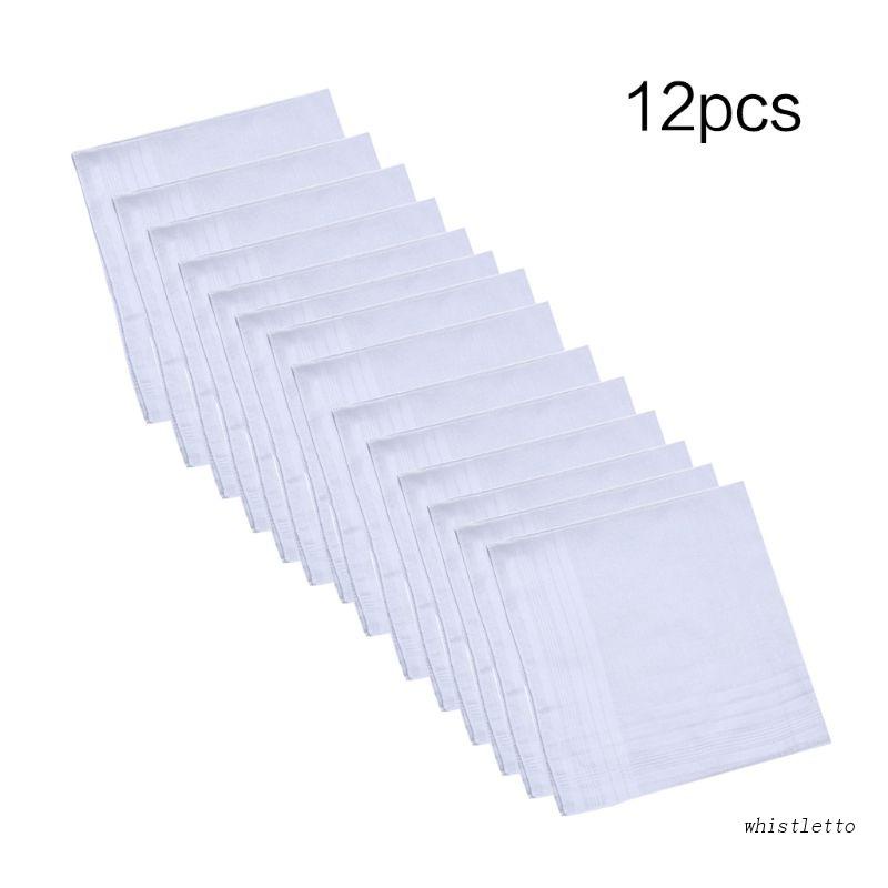 Set 12 Khăn Tay Cotton 40x40cm Họa Tiết Sọc Vuông Tự Làm Cho Nam Nữ