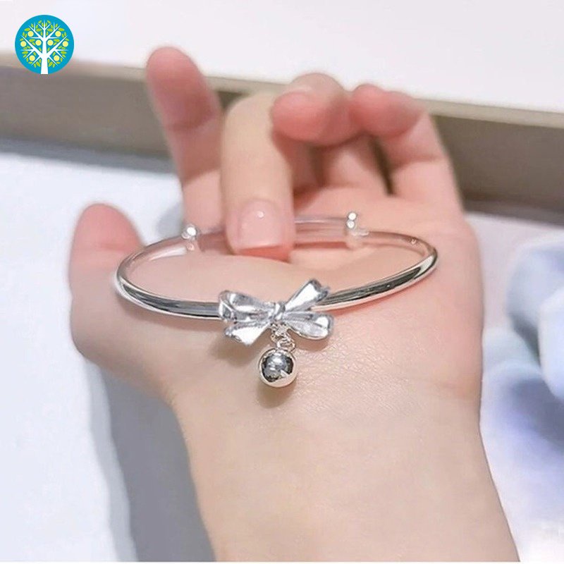 Vòng Tay Mạ Bạc Đính Chuông Nhỏ Thời Trang Hàn Quốc Cho Nữ