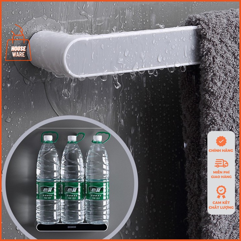 Giá treo khăn nhà tắm ECOCO chính hãng thanh treo khăn dán tường đơn giản hiện đại E1929