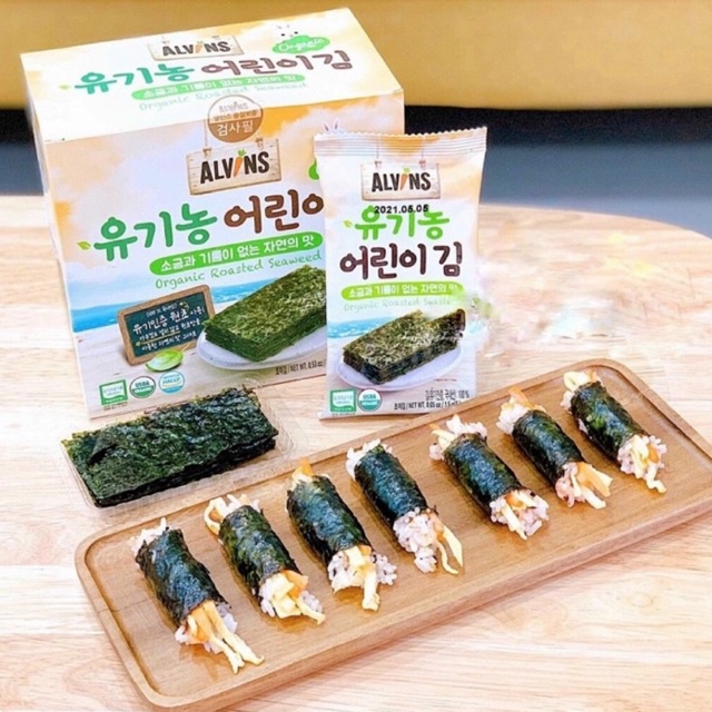 Rong biển tách muối hữu cơ Alvins, rong biển ăn liền hữu cơ Alvins