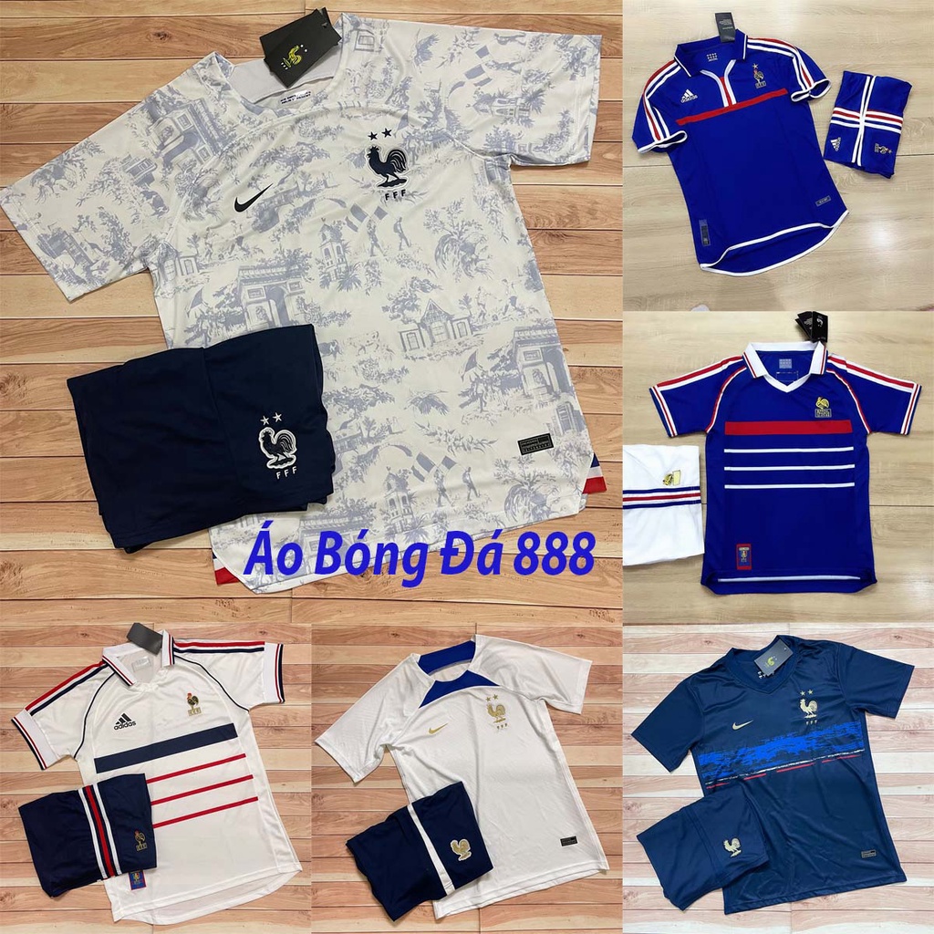 Áo Bóng Đá Đội Tuyển Pháp WC 2022 - Chuẩn Mẫu Thi Đấu - Vải Polyester Thái Gai Lưới