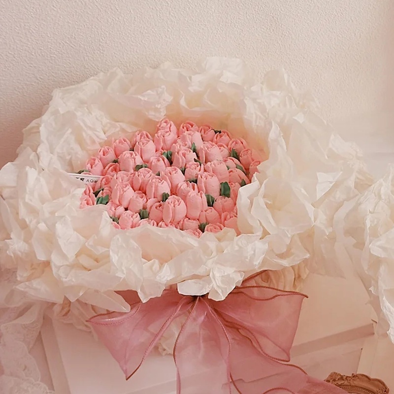 Set 20 Giấy Gói Hoa Trang Trí Viền Bánh Kem