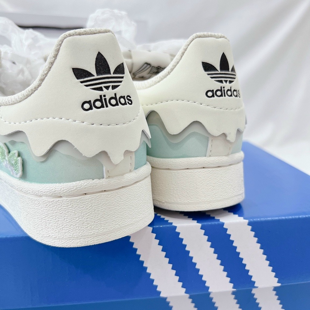 Giày thể thao Adidas Superstar với 3 mẫu sò hot 2022,Giày sneaker Adidas Sò hồng-xanh-trắng cao cấp nam nữ full phụ kiện