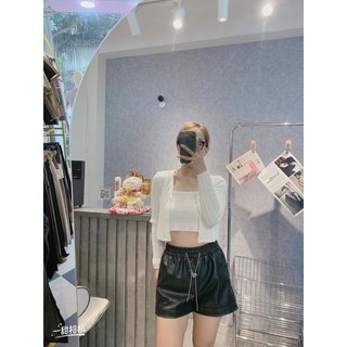 Set áo khoác len mỏng cardigan kèm áo 2 dây, Set Áo Hai Dây + Áo Khoác Cardigan