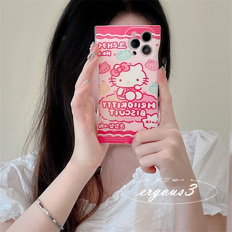 Ốp Điện Thoại Mềm Màu Kẹo Hình Mèo Kitty Cho iPhone 14 13 12 11 Pro Max SE2020 X XR Xs Max 7 8 6 6s Plus