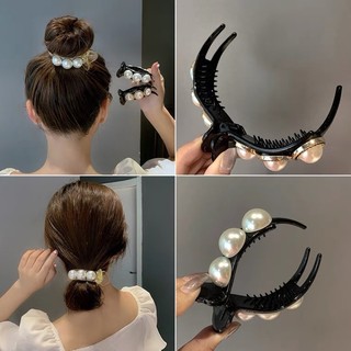 Kẹp tóc cặp tóc càng cua đính hạt cườm ngọc carla thanh lịch