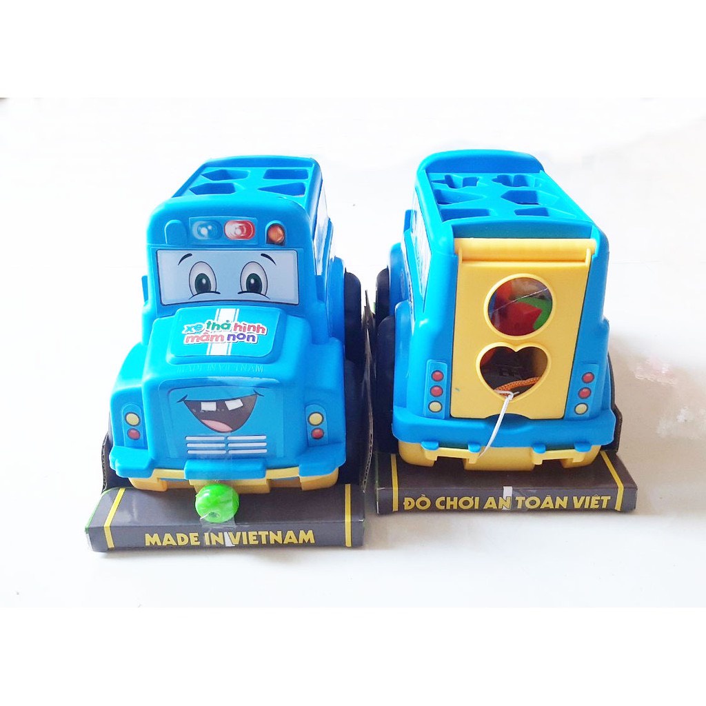 Mô Hình Xe Cảnh Sát Thả Hình Khối Có Dây Kéo Xe Thả Hình Mầm Non Cho Bé Phát Triển Trí Tuệ