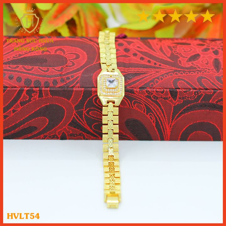 Lắc Tay Nữ Đồng Hồ Titan Xi Mạ Vàng Non 24k Cao Cấp, Vòng Tay Nữ Phong Cách Thời Trang Cá Tính Trẻ Trung - HVLT54