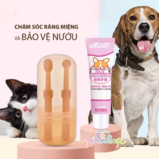 Hình ảnh Bộ dụng cụ chăm sóc răng miệng chuyên dụng cho thú cưng - Combo Bàn chải, kem đánh răng và xịt miệng cho chó mèo chính hãng