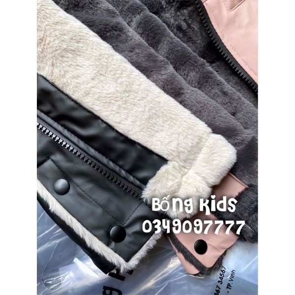 Áo Parka Bé Gái &amp; Bé Trai Lót Lông Da PU ZR