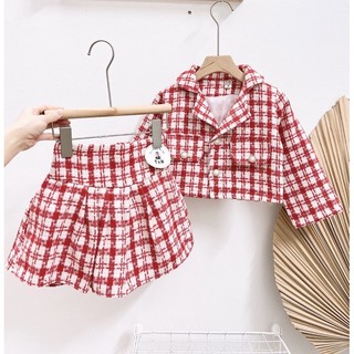 set váy dạ xịn cho bé gái