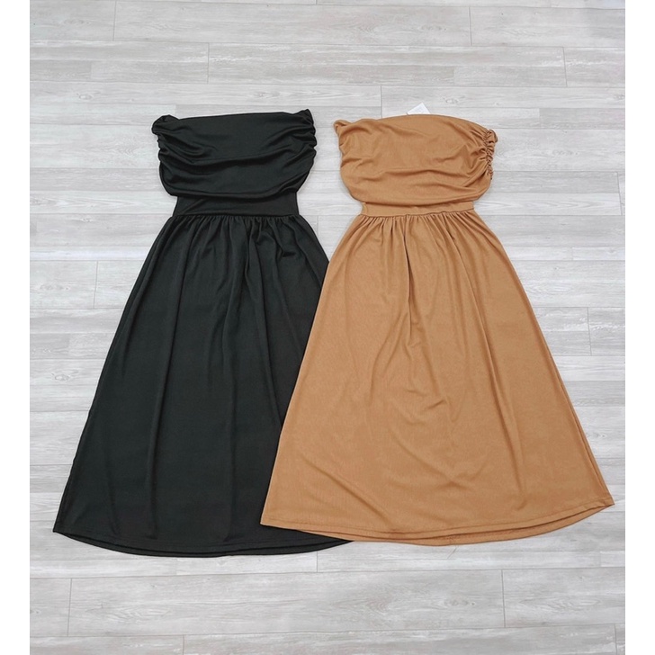 Váy tăm trễ vai dáng dài