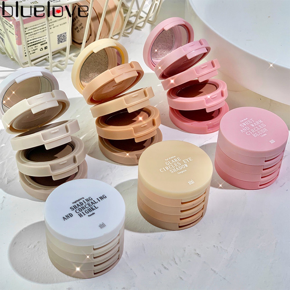 Bảng Phấn Trang Điểm Mắt Má Hồng Bắt Sáng Tạo Khối Đa Năng 4 Trong 1 Lấp Lánh