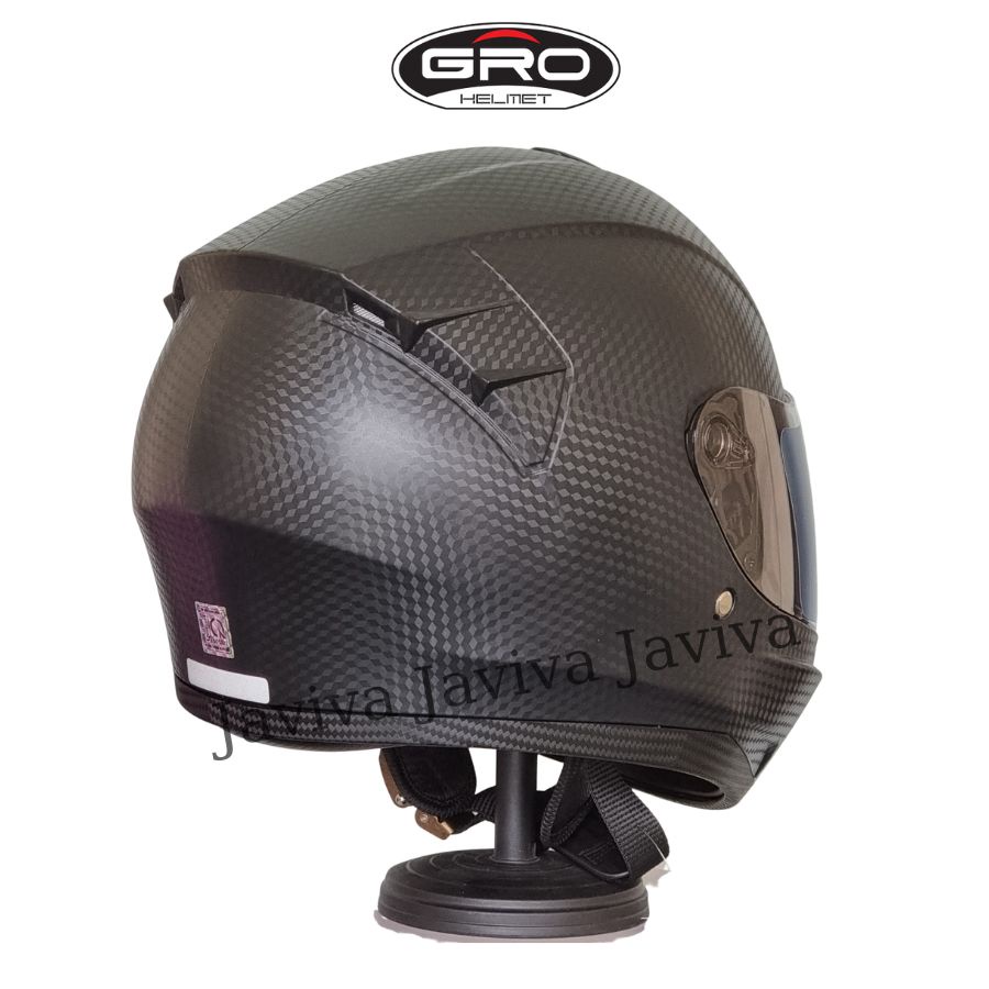 Mũ bảo hiểm fullface GRO HELMET hàm cacbon TSS chính hãng GRO tặng phụ kiện gắn kèm