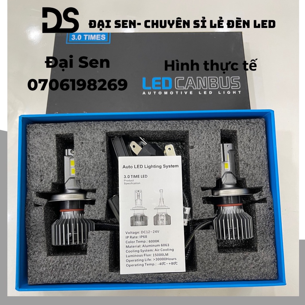 Bộ đèn pha/cos chính hãng siêu sáng hiệu GPNE 75A Led Headlight bulbs chân H4 150W 6000k IP68 lắp cho ô tô, xe máy