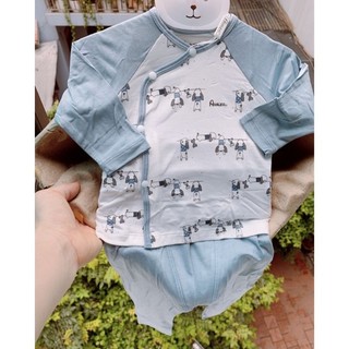 Bộ sơ sinh dài tay sợi tre Avaler