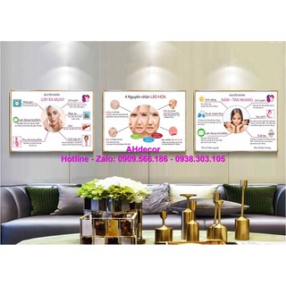 Bộ 3 tranh spa chăm sóc da siêu đẹp cho spa thẩm mỹ