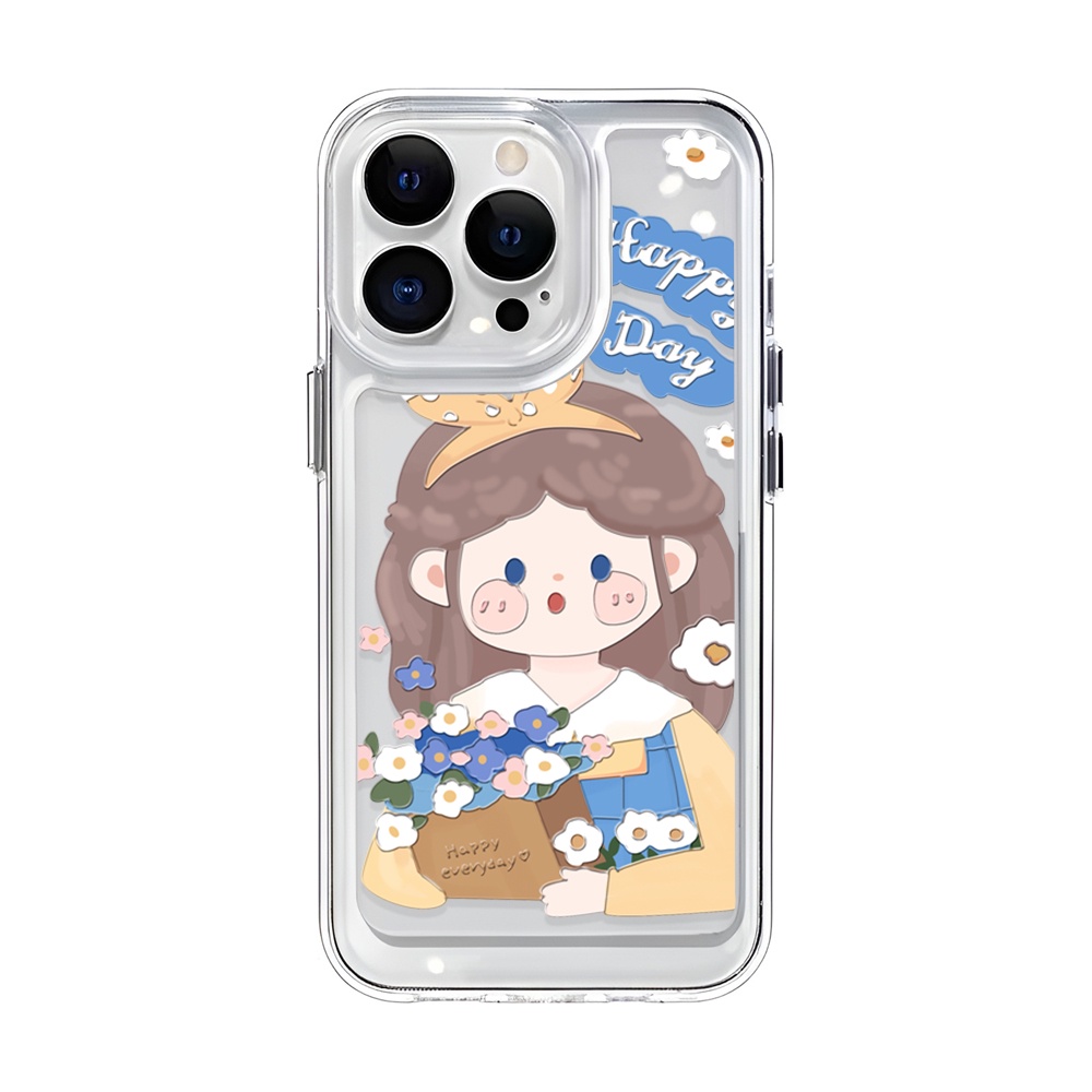 Ốp Điện Thoại Trong Suốt In Hình Hoa Cho iphone 14ProMax 14Plus 13 11 12 7Plus X XR XS Max