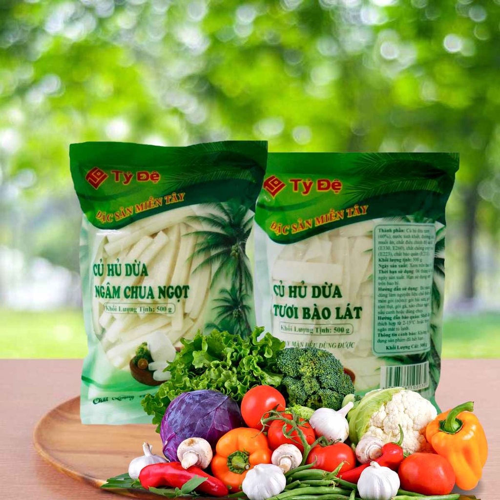 Củ hủ dừa tươi bào lát Tỷ Đệ 500g -Đặc sản Bến tre