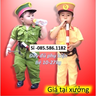 [10-27kg] Bộ Công An Cho Bé Trai Bé Gái Có Đầy Đủ Phụ Kiện