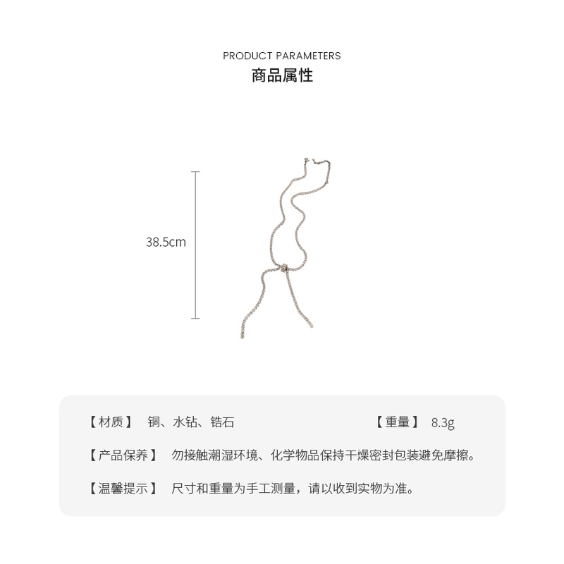 Dây Chuyền Mặt Nơ Đính Đá Zircon Sang Trọng Thời Trang