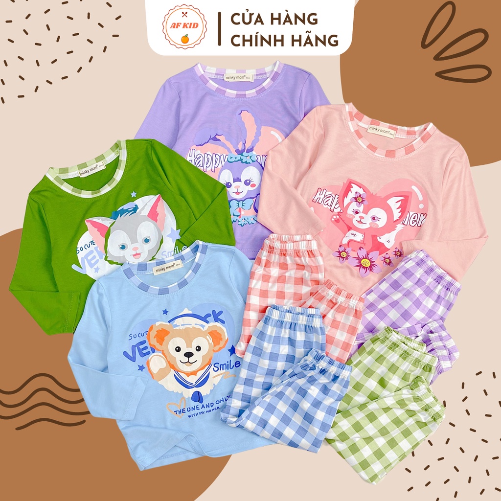 Bộ quần áo trẻ em dài tay AF KID Caro Cáo cho bé trai bé gái, vải lạnh cao cấp siêu co giãn thấm hút mồ hôi