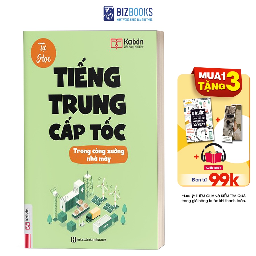 Sách - Tự Học Tiếng Trung Cấp Tốc Trong Công Xưởng Nhà Máy - Kèm App Online - Bizbooks TẶNG Sổ Tay và Bookmark