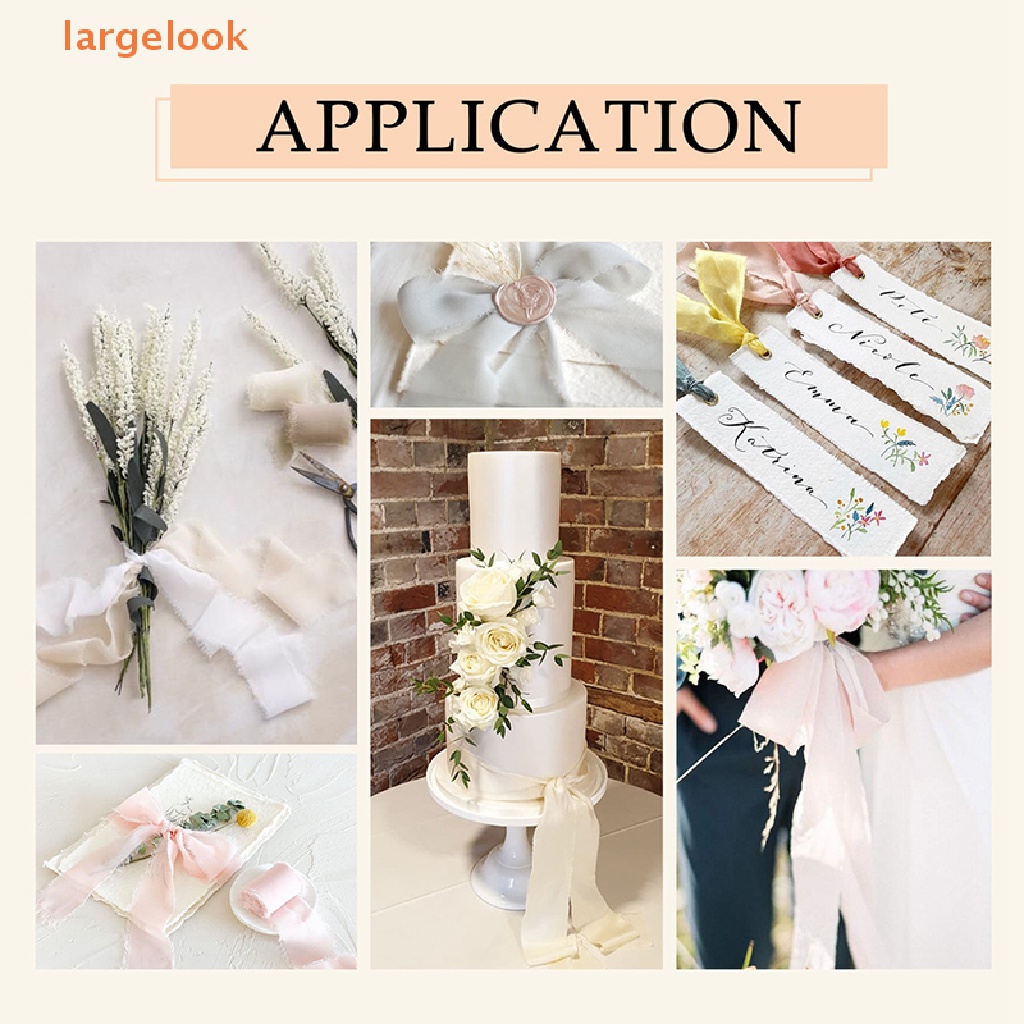 [Lớnlook] Cuộn Dây Ruy Băng Lụa Voan Rách Viền Trang Trí Bó Hoa Cưới