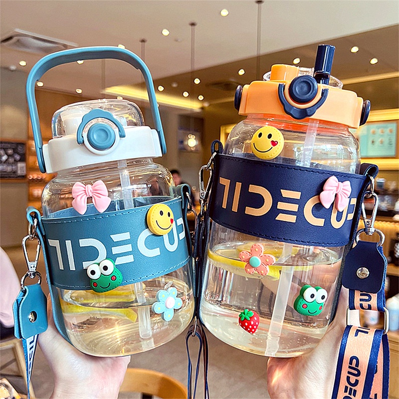 Bình Nước❤️FREESHIP❤️Thủy Tinh 1500ML Thể Thao Kèm Sticker 3D