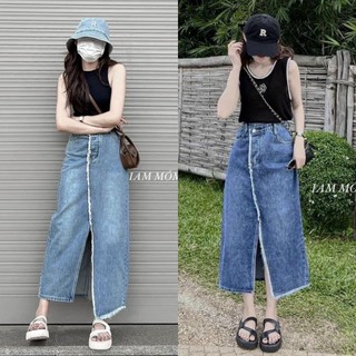 CHÂN VÁY JEANS XẺ TÀ (KÈM VIDEO HÌNH THẬT)