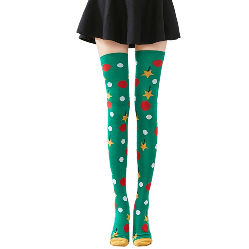 XIXI Tất Dài Qua Gối Họa Tiết Chấm Bi / Kẻ Sọc Phong Cách Halloween Thời Trang