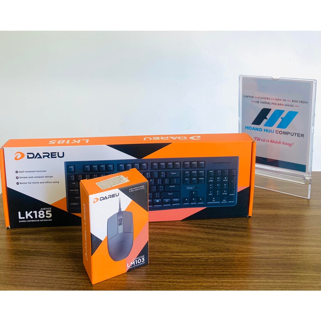 Bộ Phím Chuột Văn Phòng Hàng Dareu Dareu LK185, Chuột Dareu LM103 - Hàng Chính Hãng Bảo Hành 12tháng