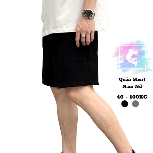 40-100KG Quần Short Nam Nữ Sói Store bigsize unisex form basic 2 màu chất nỉ dày dặn