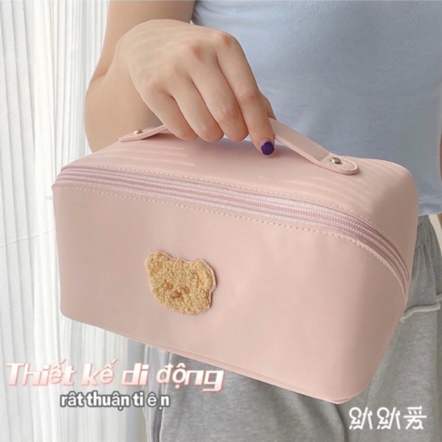 MVP2739 Túi đựng mỹ phẩm PU cao cấp xách tay nữ nhiều ngăn tiện lợi