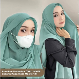 Image of Hijab Pashmina Inner Ninja Aquina Instant Oval Ear Hole/Pashmina permium