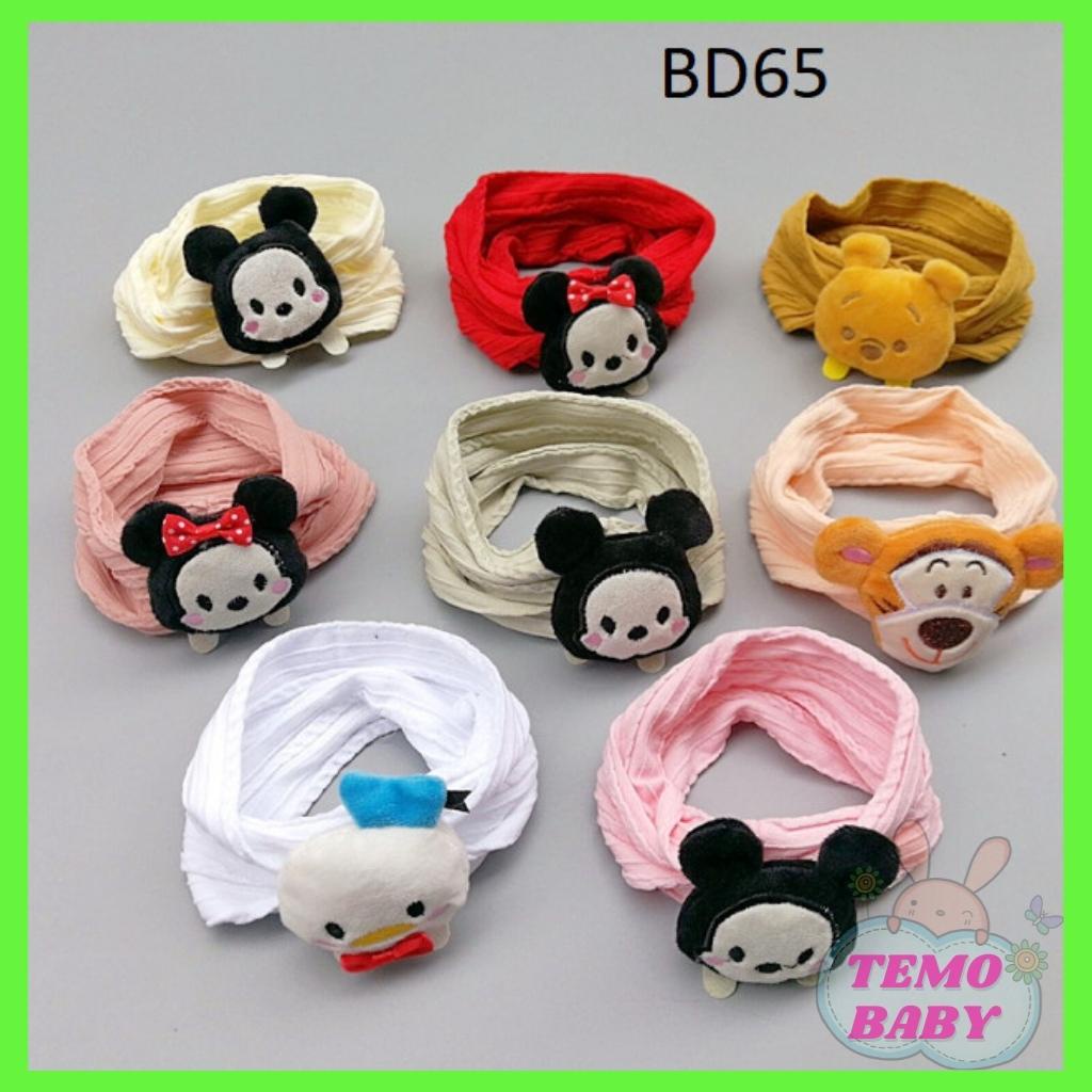 Băng đô thun bản to đính hình thú ngộ nghĩnh cho bé BD65 Temo Baby