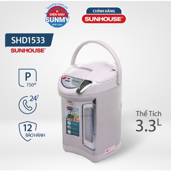 Bình thủy điện Sunhouse SHD1533 3.3 lít/ SHD1530 3lit/ SHD1542 4,2lit( thanh lý trưng bày)