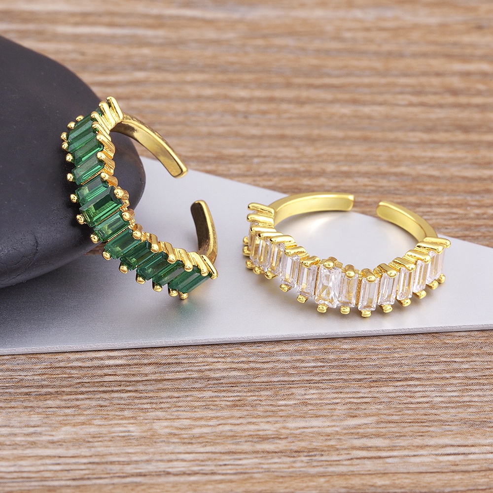 Nhẫn Đính Đá Pha Lê Zircon Có Thể Điều Chỉnh Kích Cỡ Thời Trang Cho Nữ