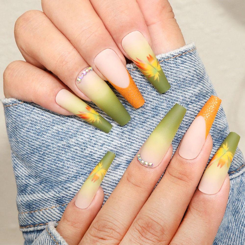 Bộ 24 Móng Tay Giả DIY Che Phủ Toàn Diện Có Thể Tháo Rời
