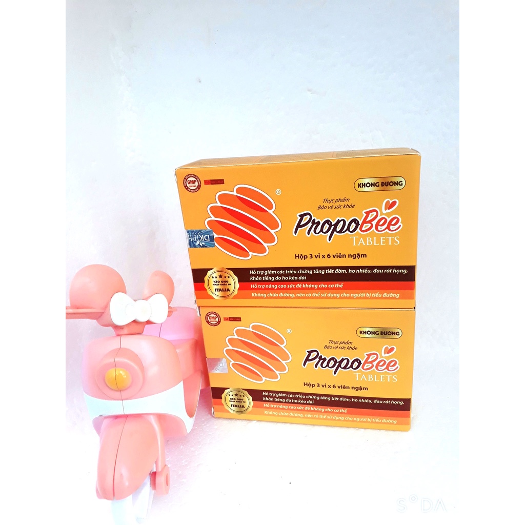 Viên ngậm keo ong PropoBee, hỗ trợ giảm ho, giảm đau rát họng, khản tiếng do ho kéo dài; giảm triệu chứng tăng tiết đờm