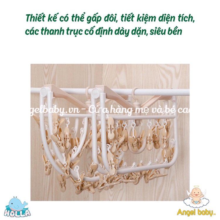 Móc chùm tròn Holla 32 kẹp/ Chùm Vuông Holla 24 kẹp siêu dày, bền, đẹp