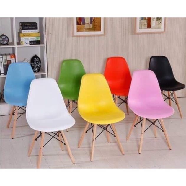 Ghế Làm Việc Eames Nhựa Chân Gỗ Đan Sắt Dành Cho Học Sinh Để Văn Làm Việc Văn Phòng Gaming Ngồi Học Ngồi Máy Tính