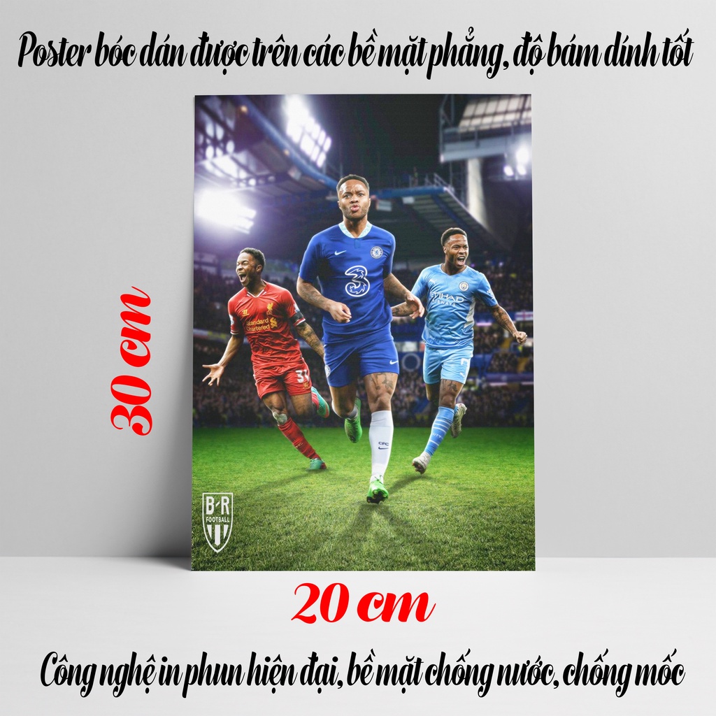 Poster Raheem Sterling, Ảnh Dán Tường Raheem Sterling Cực Đẹp, Poster Bóng Đá Có In Theo Yêu Cầu